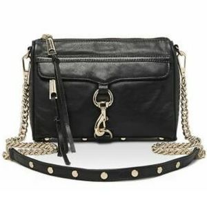 Rebecca Minkoff Black and Holographic Mini Mac Crossbody